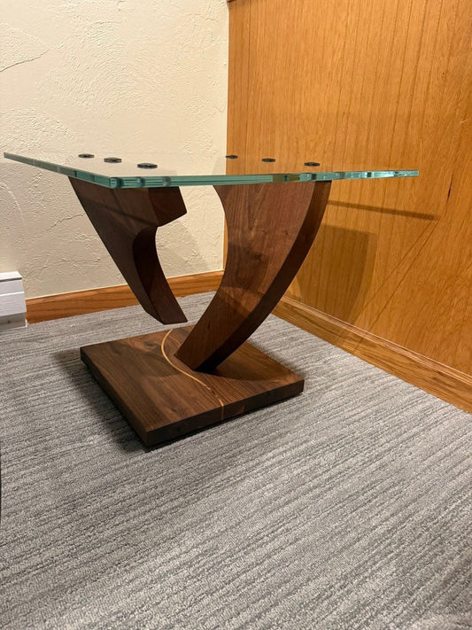 Glass Cantilever End Table