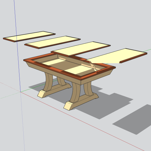 SketchUp concept showing the game table and removable panels