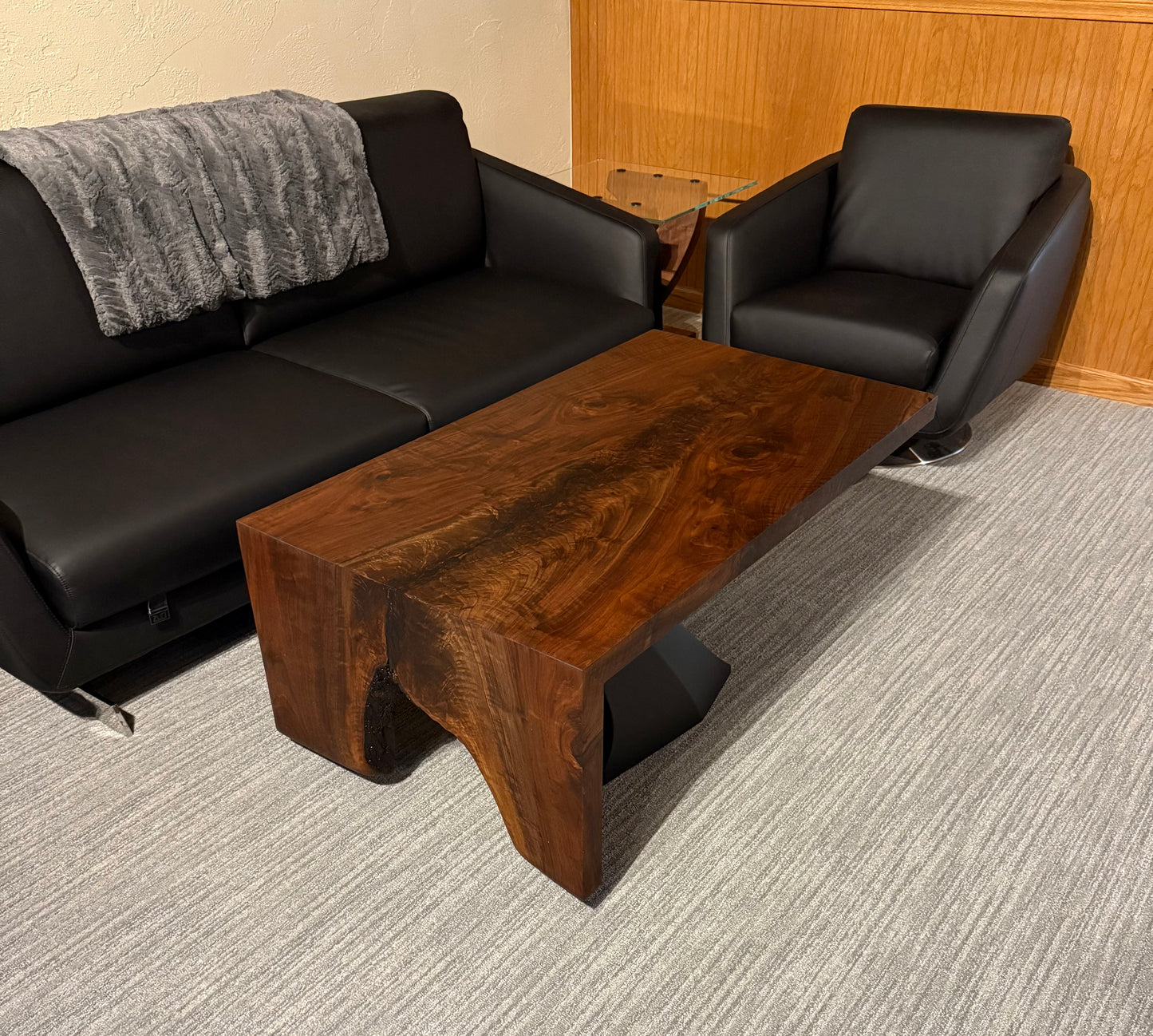 Black Walnut Waterfall Coffee Table