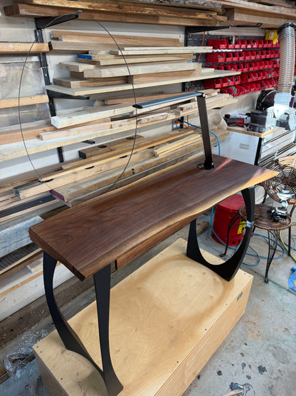 Live Edge Walnut Slab Window Desk