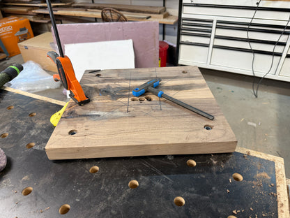 Black Walnut Suspended Glass End Table