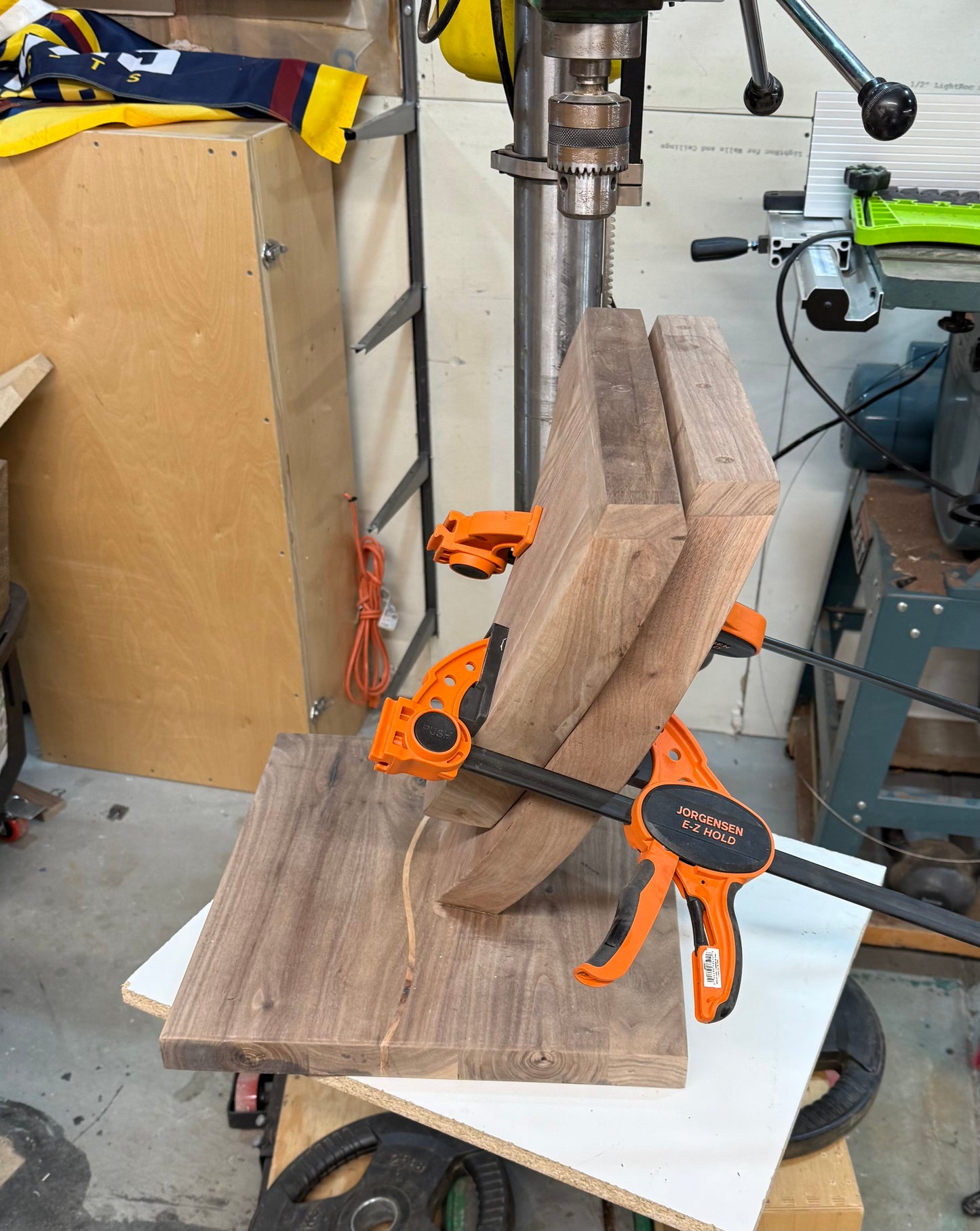 Black Walnut Suspended Glass End Table