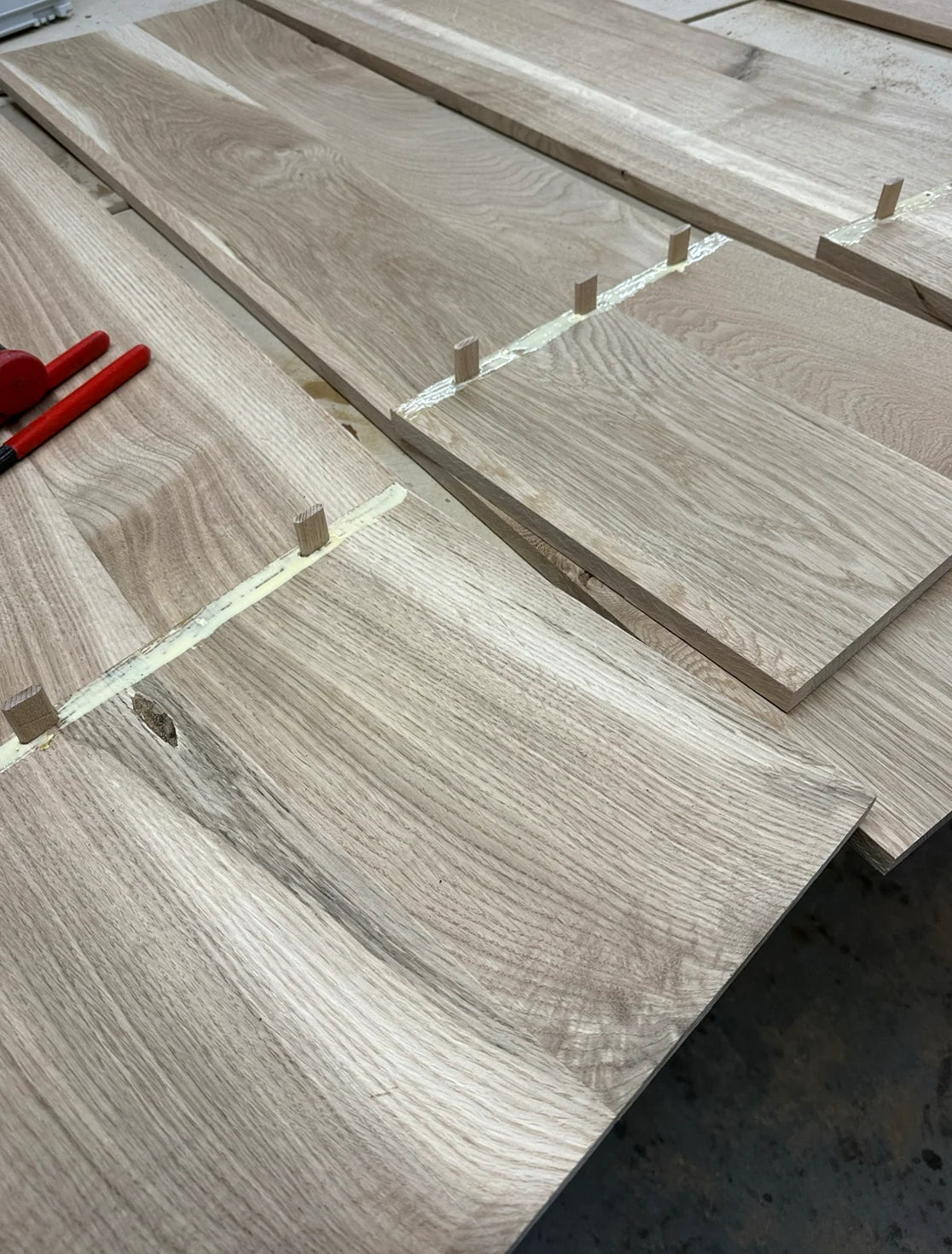 White Oak and Live Edge Walnut Floating Wall and Shelves