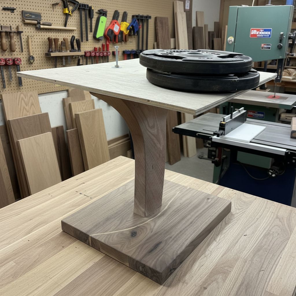 Black Walnut Suspended Glass End Table